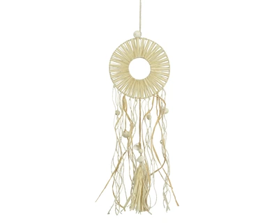 Dreamcatcher Straw With Bead, Shell And Tel Natural W.17Cm X H.51Cm