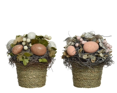 Easter Eggs In Rope Basket