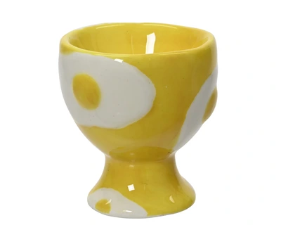 Egg Cup Dolomite Glaze Eggs Yellow/Colour(S) D.5Cm X H.6.5Cm