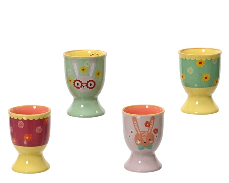 Egg Cup Porcelain Assorted dia12-L6.50-W4.80-H2cm