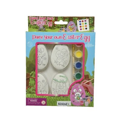 Egg Paint Set Ceramic Egg Matt 1 Brush H6.80cm White