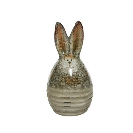 Egg Terracotta Glaze H12.50cm Brown