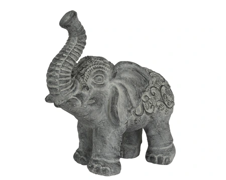 Elephant Polymagnesium Elephant Paint Spraying With Leaf Outdoor Black H.38Cm - image 2