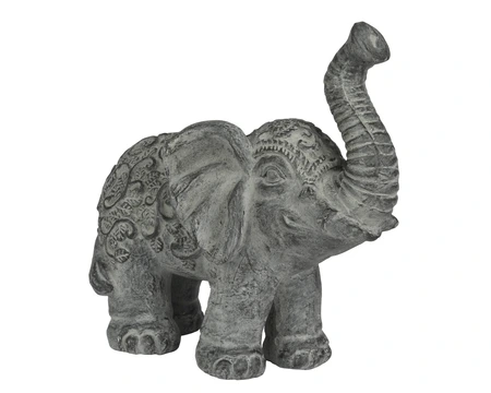 Elephant Polymagnesium Elephant Paint Spraying With Leaf Outdoor Black H.38Cm - image 3
