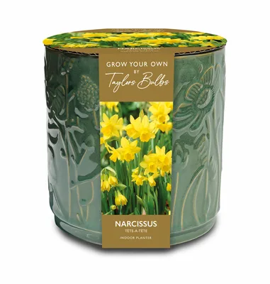 Embossed Floral Ceramic Planter