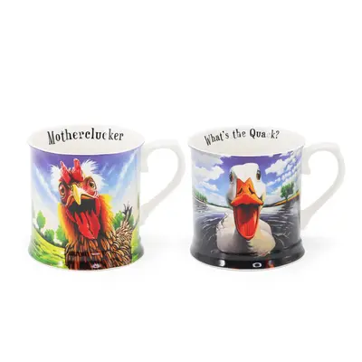 Eoin O'Connor Beyond the Herd - S/2 Tankards (Duck, Hen) -