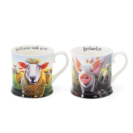 Eoin O'Connor Beyond the Herd - S/2 Tankards (Pigs, Sheep) -