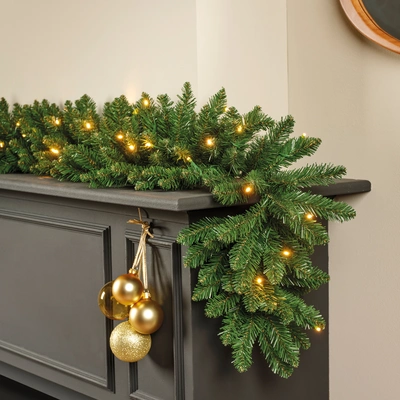 Everest Garland BO Prelit Green/Soft Gold L.180cm - image 2
