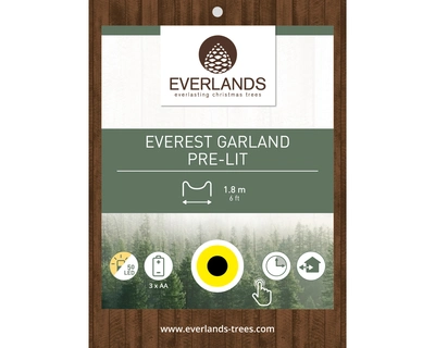Everest Garland BO Prelit Green/Soft Gold L.180cm - image 3