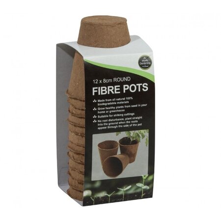 Fibre Pots 8cm Round (12)