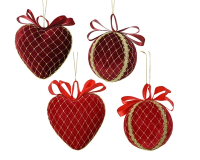 Figure Foam Hearts With Lace And Bow Asst. dia8cm