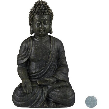 Figurine Jarven, Buddha, H 68,00 cm, Polyresin, Black polyresin black