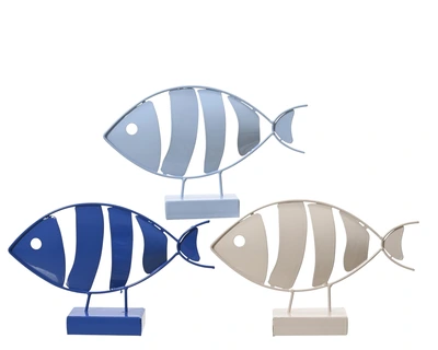 Fish Iron Shiny 3Col  Asst.H.18Cm