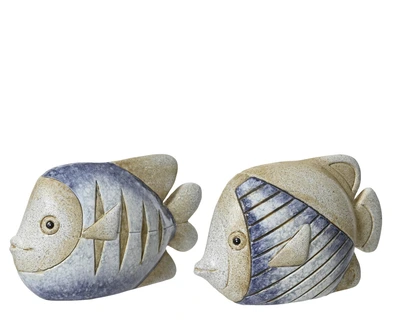 Fish Terracotta 2 Blue L.5.5Cm X W.13.5Cm X H.8Cm