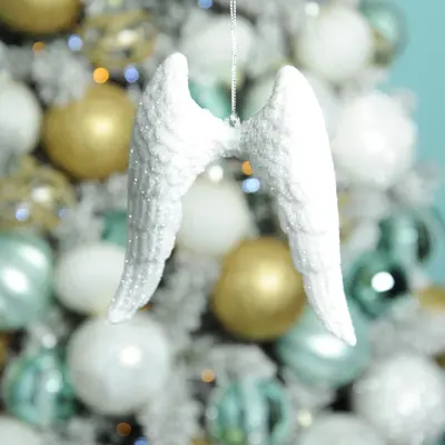 FL 14Cm Angel Wing Decoration - White