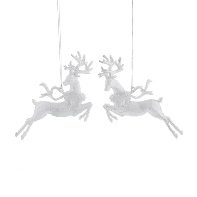 FL 16Cm 2 Asstd Silver Prancing Deer