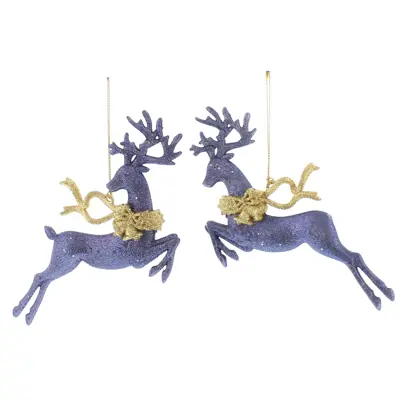 FL 17Cm 2 Asstd Plastic Blue Reindeers