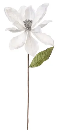 FL 50Cm White Velvet Magnolia Stem