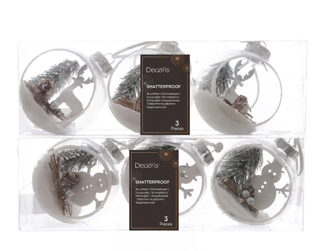 FL Bauble Shatterproof Transparant Landscape 2Ass