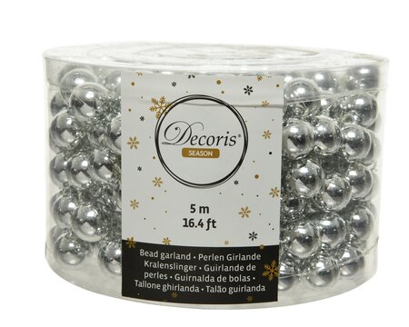 FL Bead Garland Xl Plastic Shiny Silver