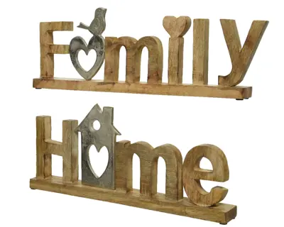 FL Decoration Aluminium Home - Heart 2Ass Natural/Silver