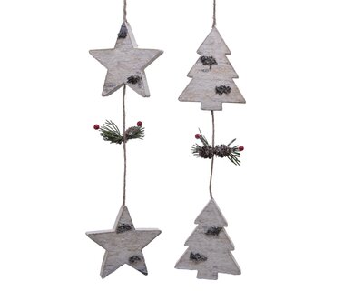 FL Garland Pinecones- Foam Berries- Pine Green- Twigs- Glitter 2Ass Natural