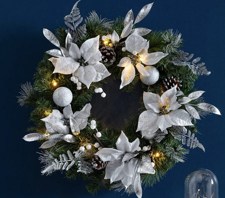 Floral Wreath With Warm White Led'S