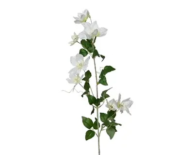 Flower Clematis On Stem Polyester H97.00cm cream
