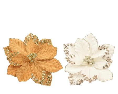 Flower Gold/Off-White Velvet Asst. D.35cm x H.15cm