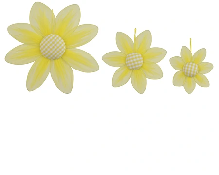 Flower Polyester Dia20.00-H2.00Cm Yellow