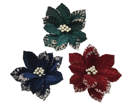 Flower Polyester Velvet Asst. dia35-H15cm