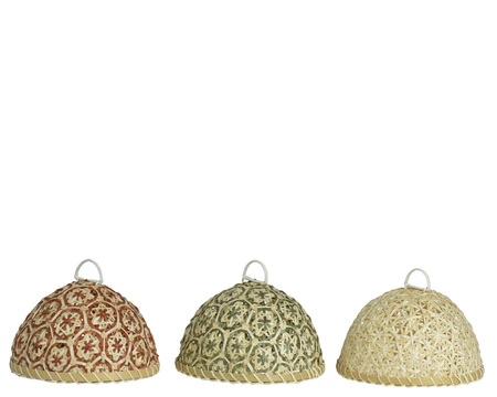 Foodcover Bamboo Round Milk Glue 3Col Asst. D.22Cm X H.15Cm