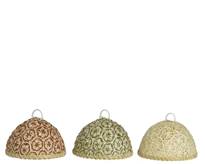 Foodcover Bamboo Round Milk Glue 3Col  Asst. D.32Cm X H.22Cm