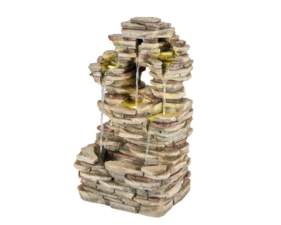 Fountain Rocks Polyresin Natural/Warm White L.29Cm X W.37Cm X H.61Cm - image 1