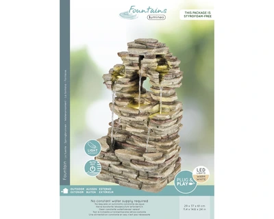Fountain Rocks Polyresin Natural/Warm White L.29Cm X W.37Cm X H.61Cm - image 2