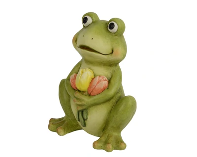 Frog Magnesium Sitting Tulip Green H.35Cm