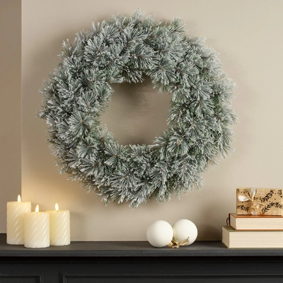 Frosted Cashmere Wreath Green/White dia63x20cm - image 4