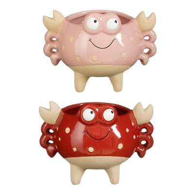 Funny Pot Crab Pink Red 2 Assorted - L18Xw13Xh13Cm