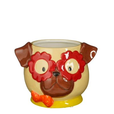 Funny Pot Dog Brown - L18Xw16Xh14Cm