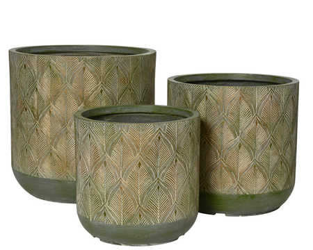 Gabriel Planter Green/Gold dia37.0-H36.5cm