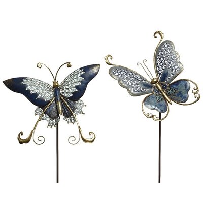 Garden Pick Iron Butterfly Blue/Gold