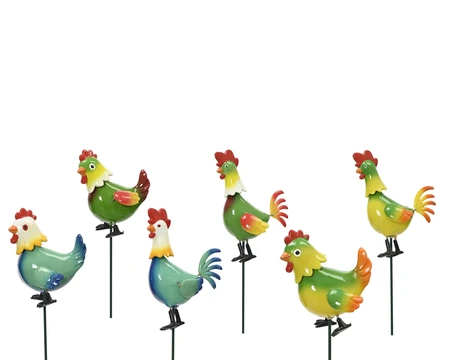 Garden Stick Chicken 6 Outdoor Asst. H.70Cm