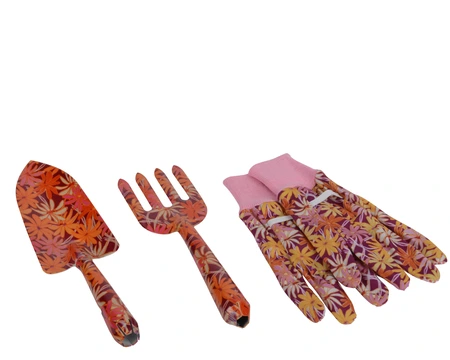 Garden Tool Set Steel With Flower Print Mix White - image 2
