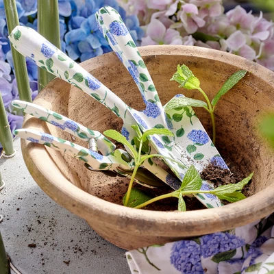 Garden Tool Set Steel With Hydrangea Print Mix White H.28Cm - image 2