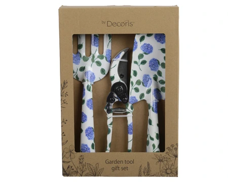 Garden Tool Set Steel With Hydrangea Print Mix White H.28Cm - image 1