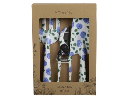 Garden Tool Set Steel With Hydrangea Print Mix White H.28Cm - image 1