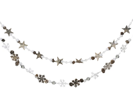 Garland Pinecone White H.105cm