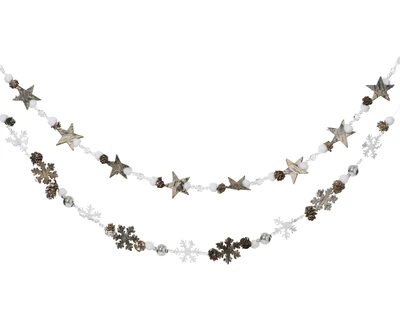 Garland Pinecone White H.105cm