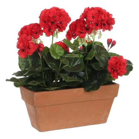Geranium Red In Balcony Tray Terra - L29Xw13Xh40Cm - image 2