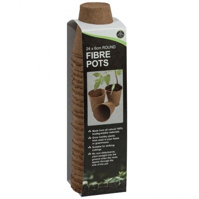 GI Fibre Pots Round 6cm 24pk